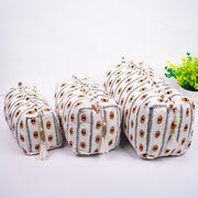 Assorted handmade Block Printed Large Toiletry Bag, Waterproof Wash Bag, Makeup Bag, Cosmetic Bag, Travel Bag with Pockets, Jumbo Wash Bag